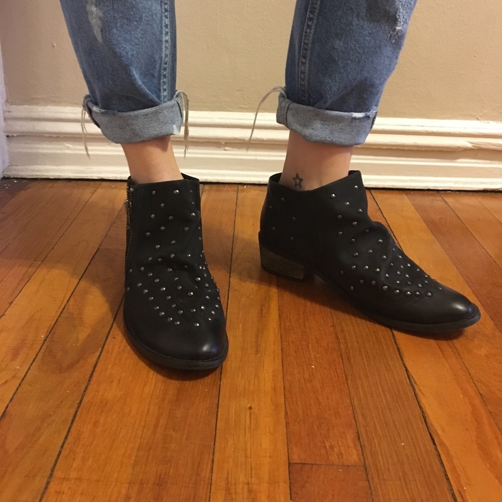 Urban Outfitters/Ecote Studded Black Leather Boot