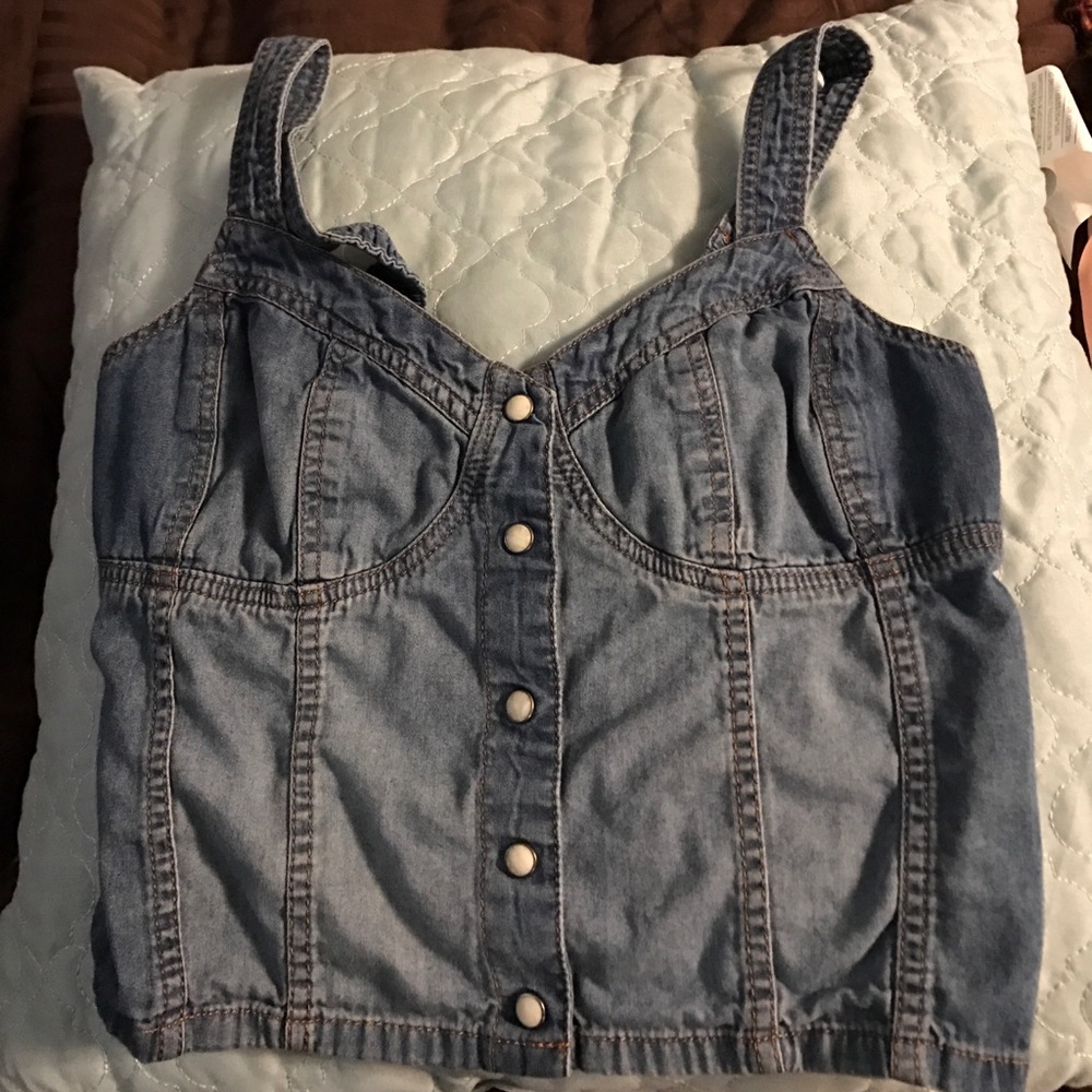 Denim halter top