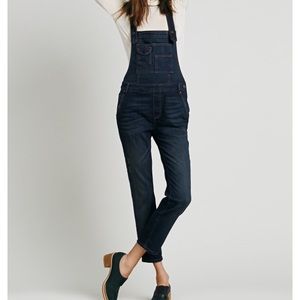 Free People Washed Denim Overalls