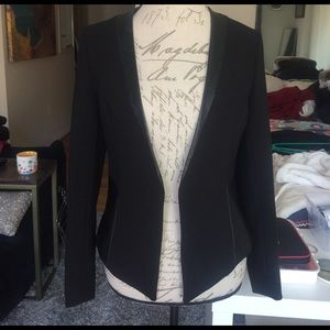 H&M black blazer with leather