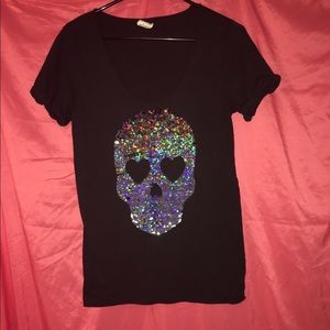 Vs pink skull top sz med