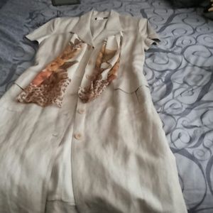 Linen dress with matching scarf