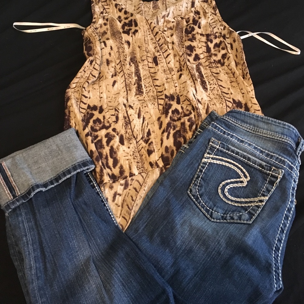 Natsuki silver jeans Capri