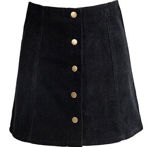Topshop corduroy button up skirt
