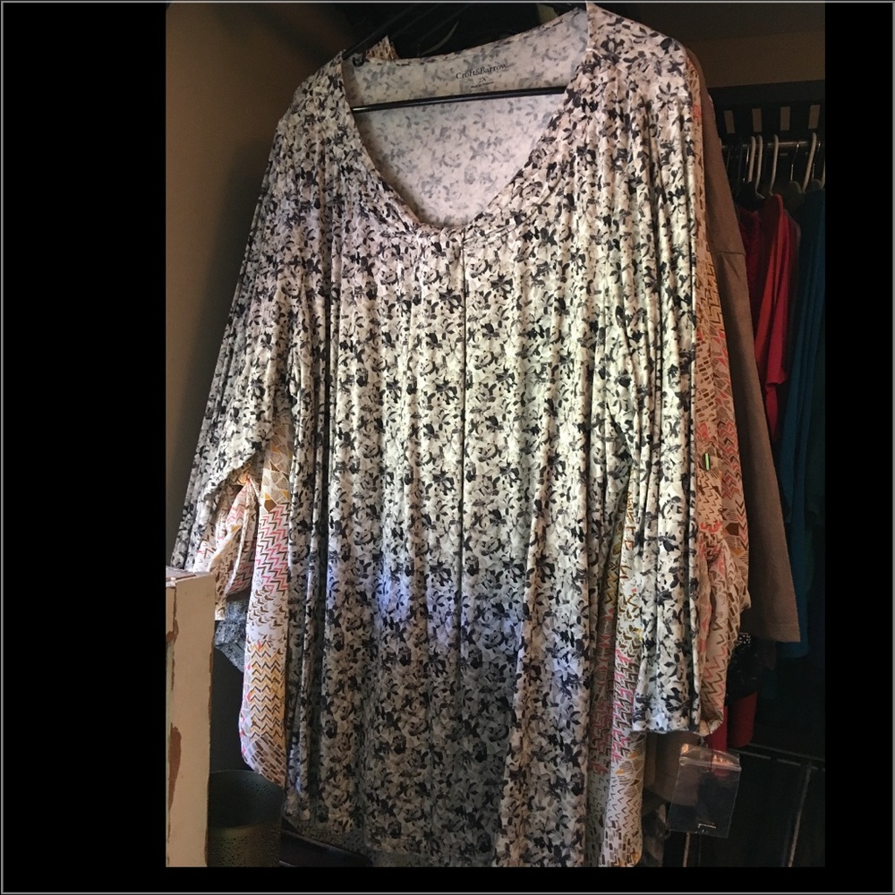 2x Croft & Barrow Soft Stretchy Gathered Top