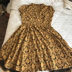 gorgeous mustard swing dress