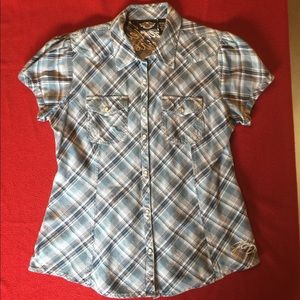 Harley-Davidson Women's SS Plaid Blouse