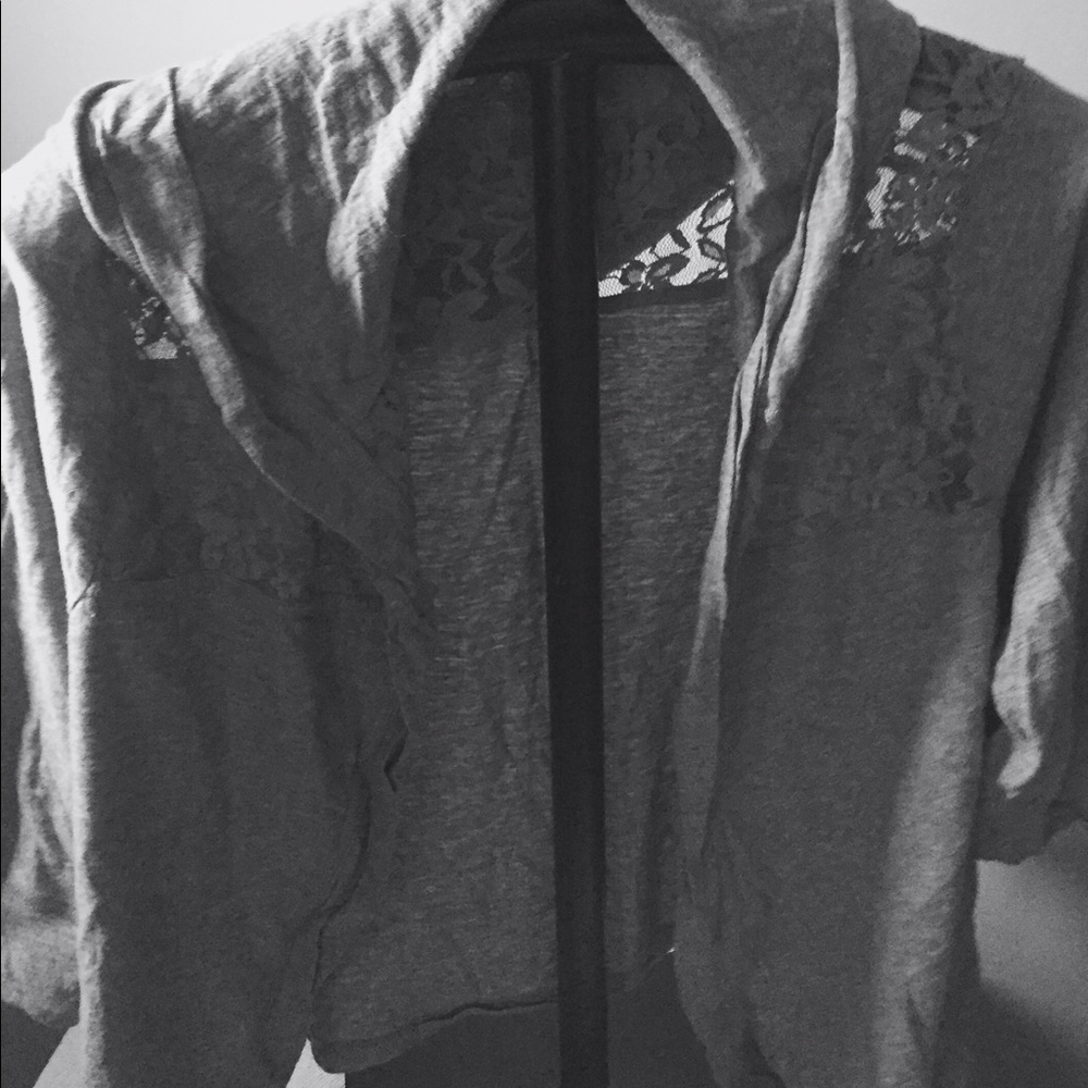 Torrid Gray 3/4 sleeve tee open jacket