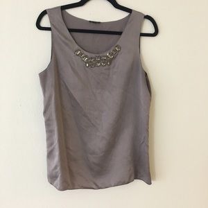 Ann Taylor Petite Rhinestone Embellished Tank L