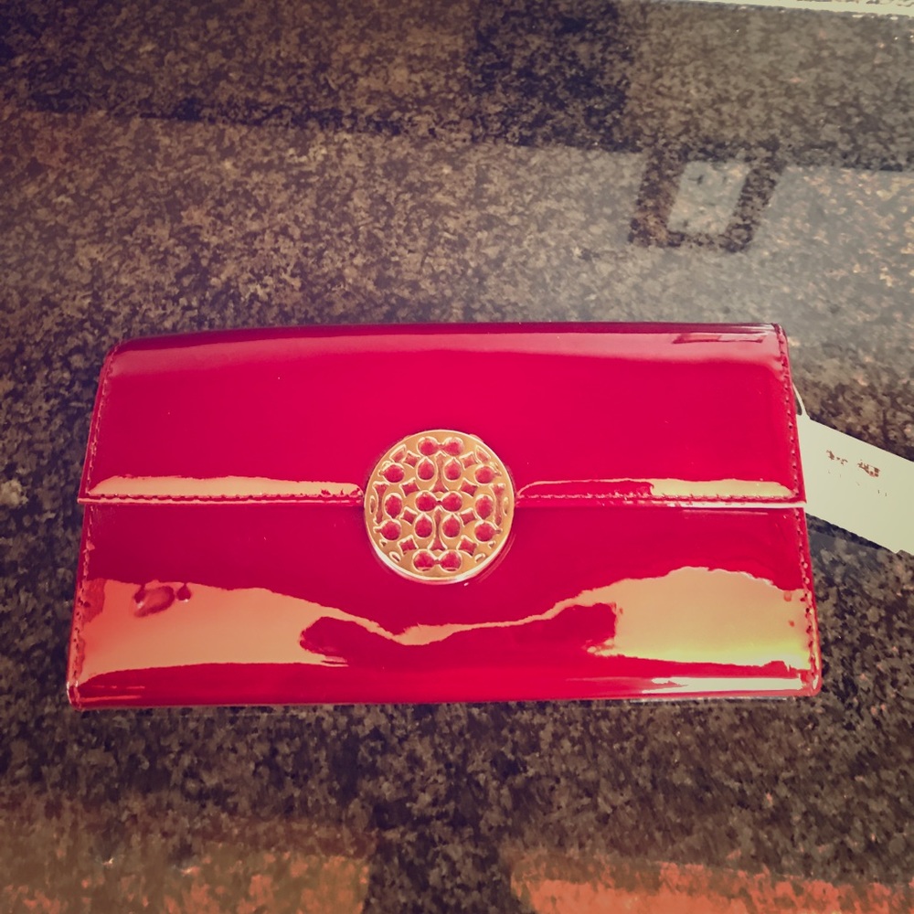 Patent leather merlot Coach wallet