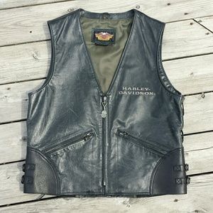 Men's Harley-Davidson black leather vest