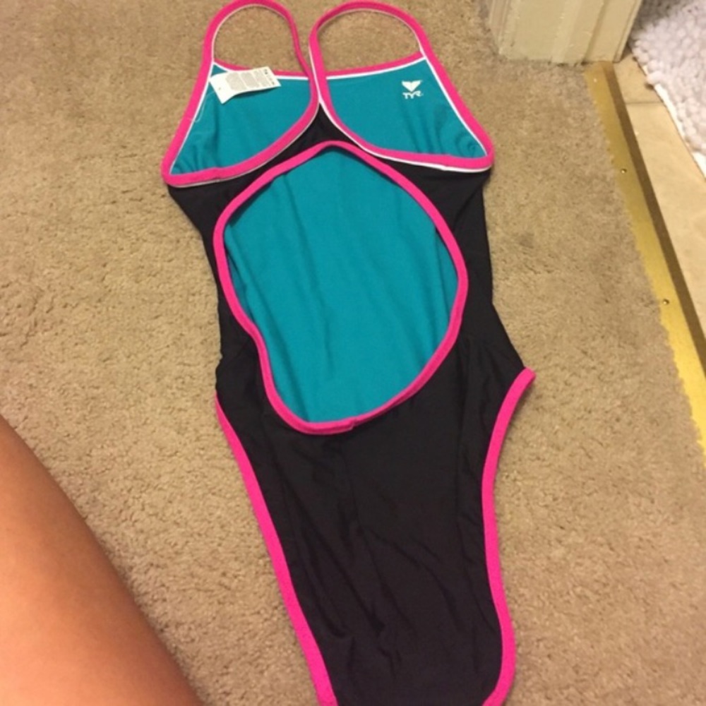Reversible black & turquoise medium TYR swimsuit