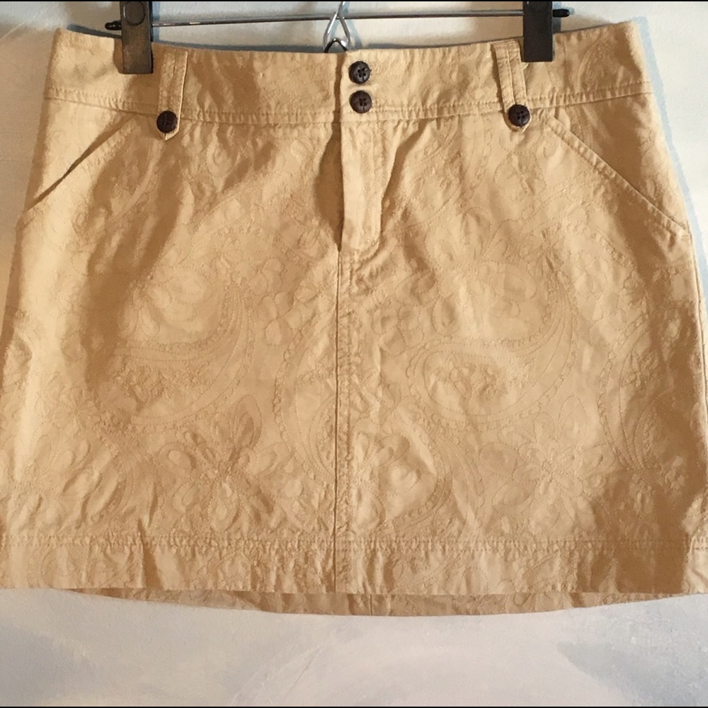 Lilly Pulitzer khaki embroidered mini skirt 10