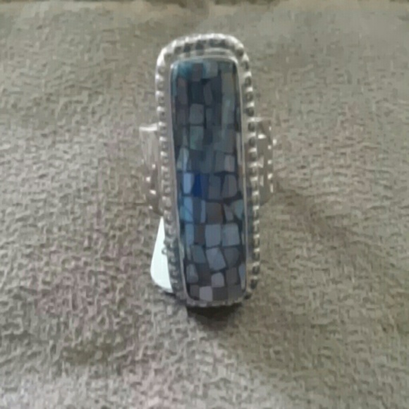 Jay King DTR MicroOpal & TigerEye 925 Ring-size 6 - Picture 2 of 4