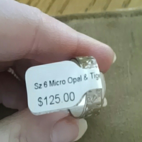 Jay King DTR MicroOpal & TigerEye 925 Ring-size 6 - Picture 4 of 4