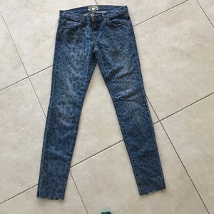 Denim leopard jeans