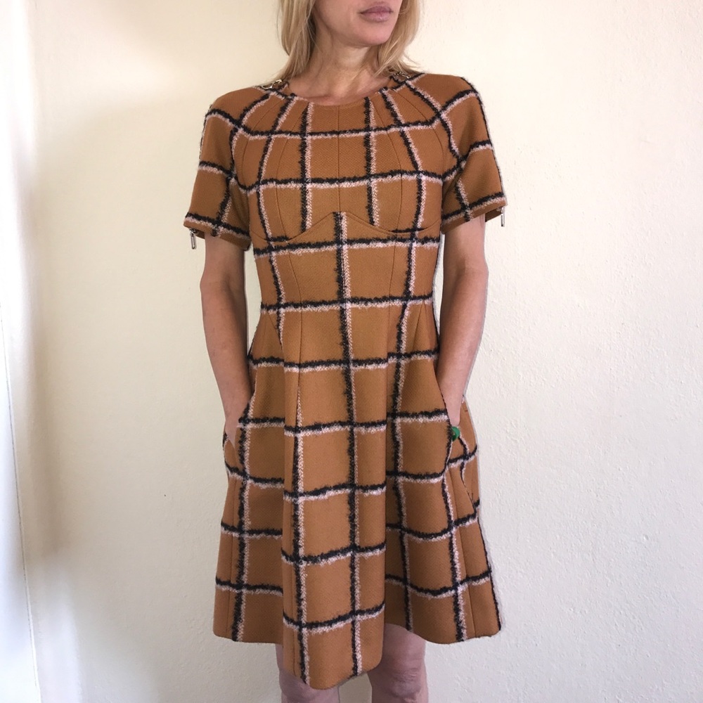 Stunning Dior Mustard Plaid mini dress
