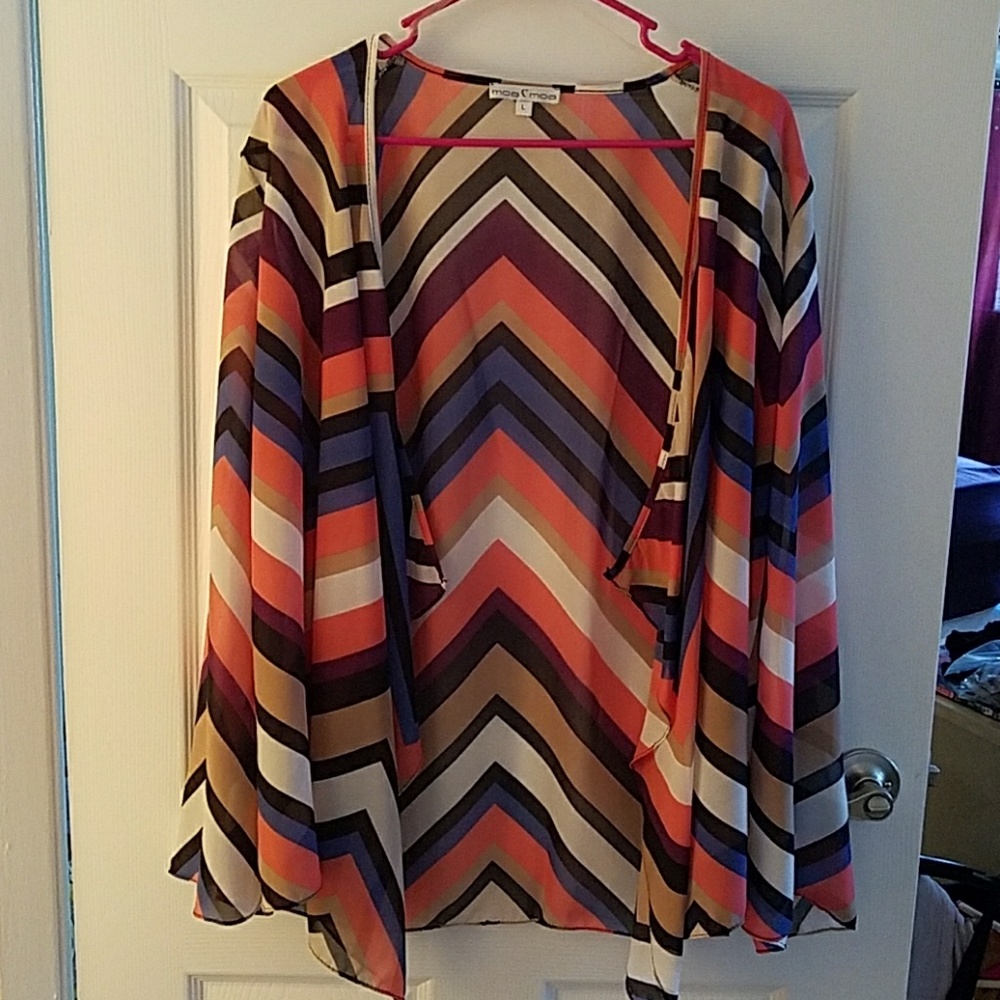 Sheer bell sleeved cardigan