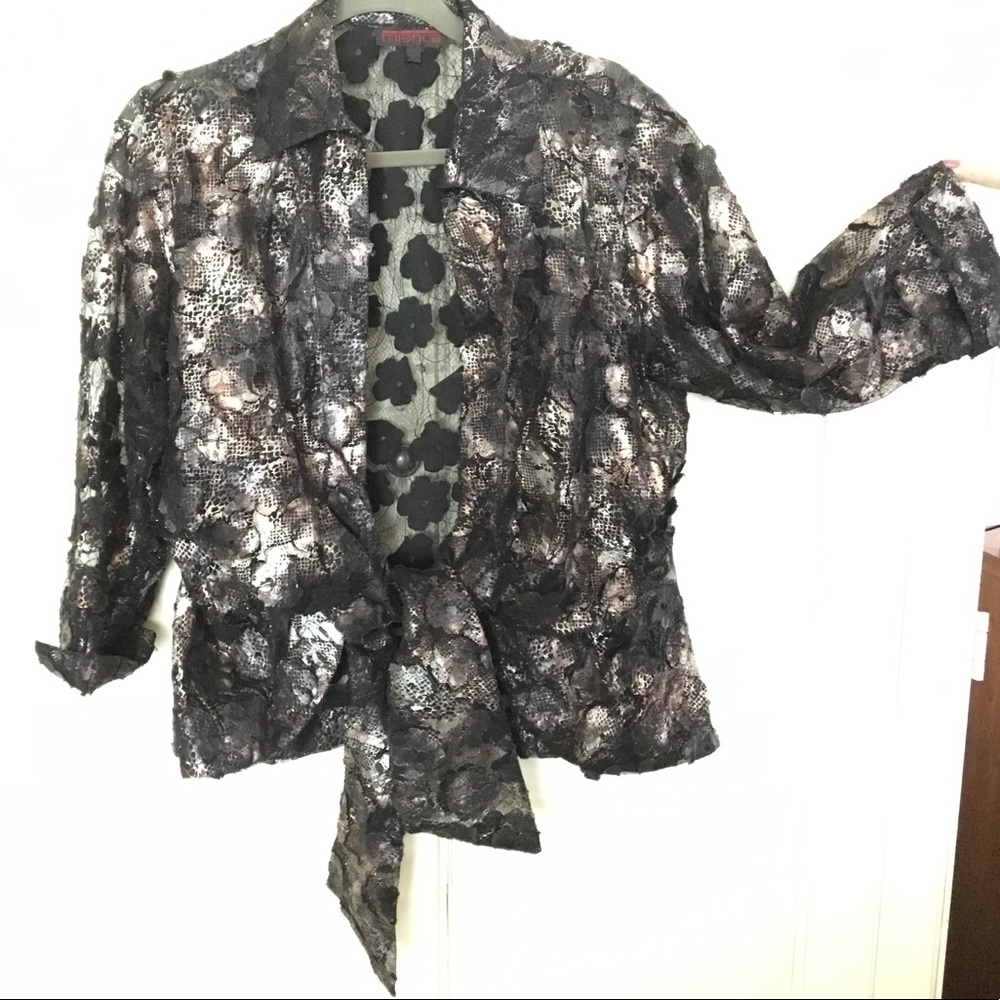 Brown/bronze dressy top
