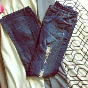 Delia's ripped bootcut jeans