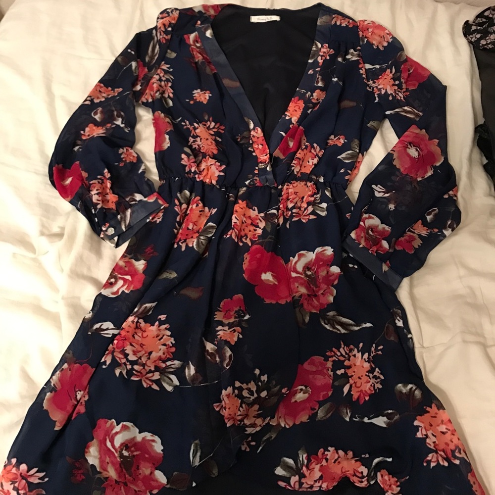 Navy printed floral dress