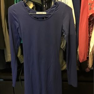 Blue Netted Open Back Dress