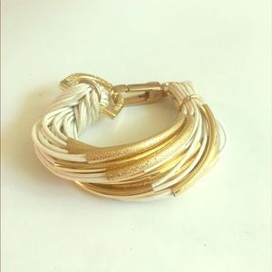 SAACHI GOLD AND WHITE ROPE BRACELET