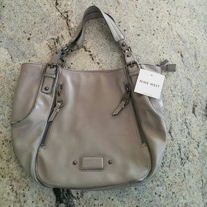 NWT Nine west shoulder pale gray purse!cute!