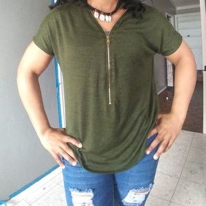 Light weight front zipper shirt