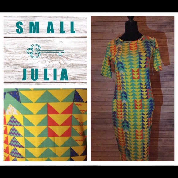 Small NWT colorful Lularoe Julia T-shirt dress - Picture 2 of 2
