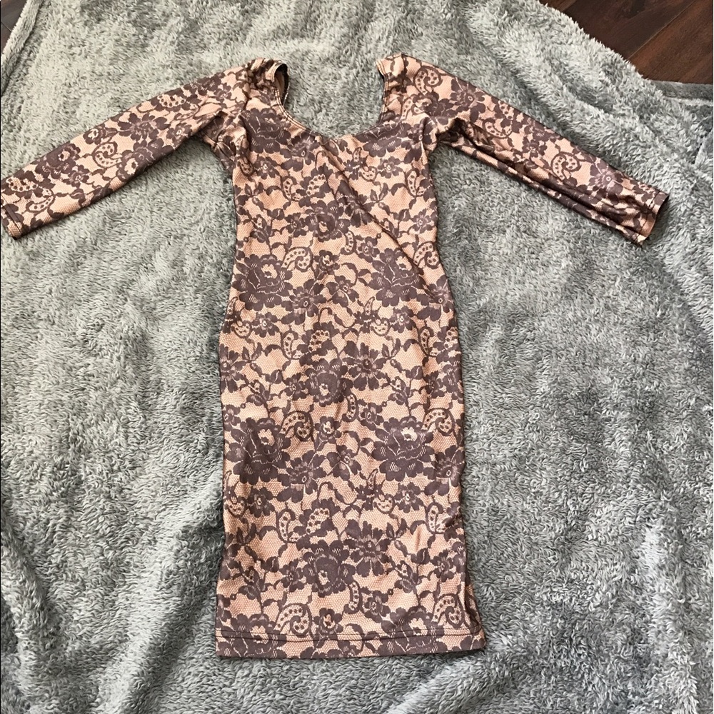 American Apparel Lace Print nylon Dress sz Small