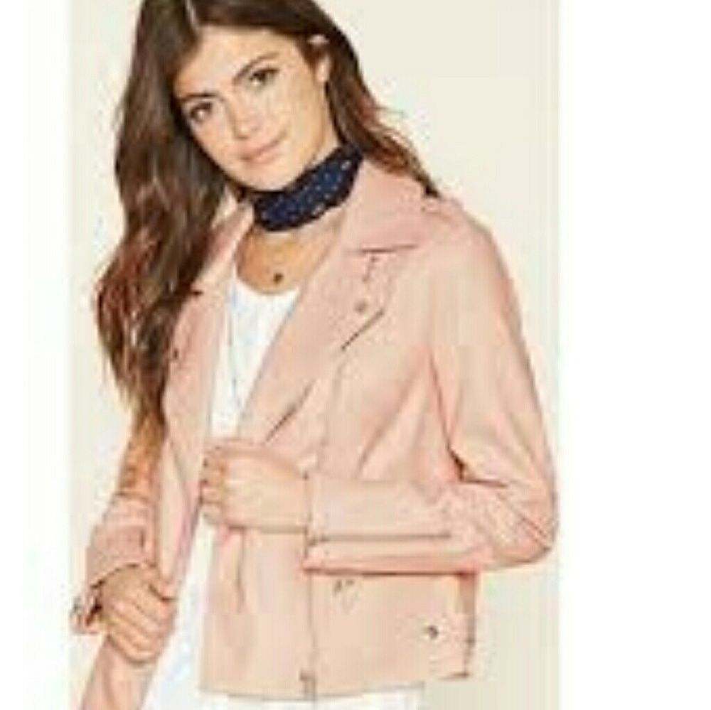 Forever21 Women's light pink faux leather jacket