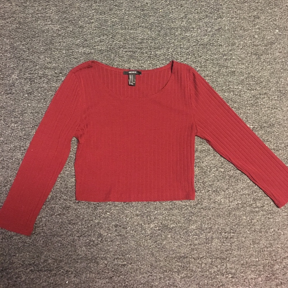Dark red crop top