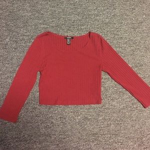 Dark red crop top