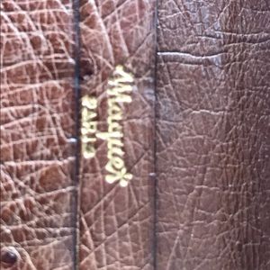 Mens bill fold wallet. Golden brown ostrich