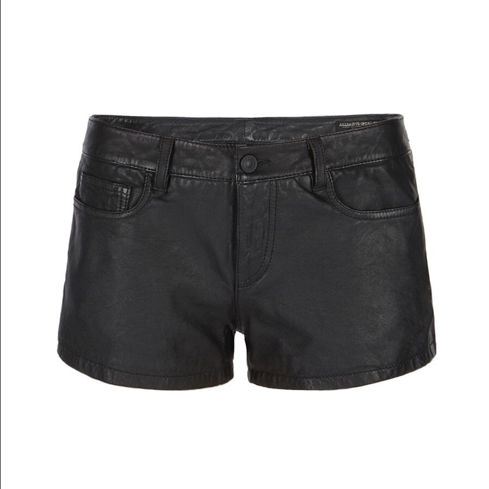 All Saints Perry Leather Shorts