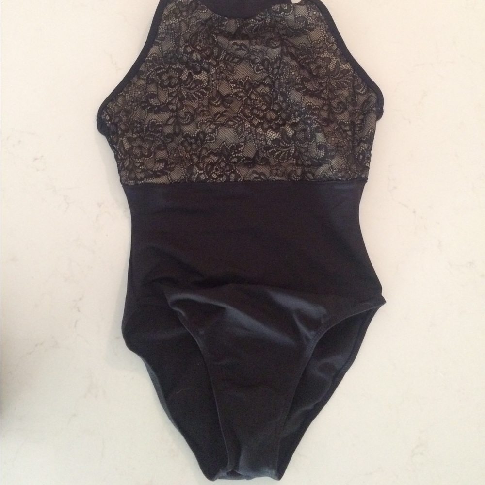 Adult Floral Lace Mock Leotard.
