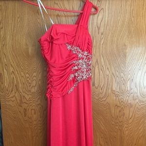1/2 coral prom dress