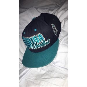 Marlins Florida teal and black sports cap