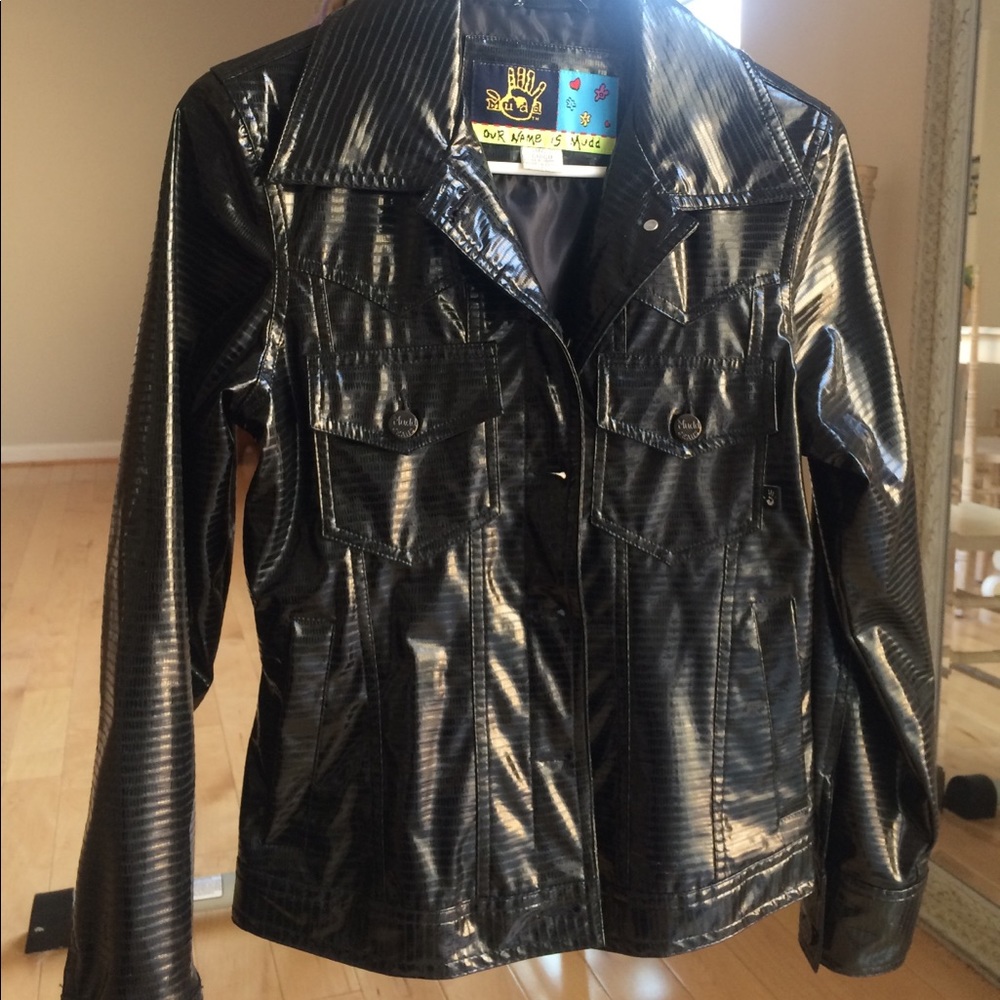 Our Name Is Mudd - Shiny Black Jacket Size Small.