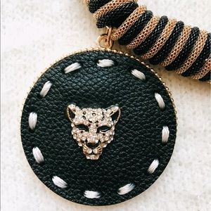 Leopard Leather Statement Necklace