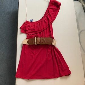 One shoulder top with belt