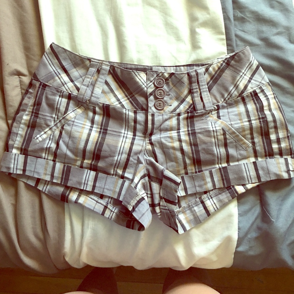 Plaid Charolette Russe shorts- size 3