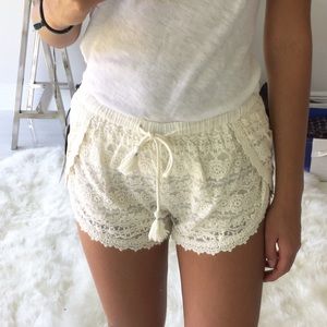 NWT Lace Tasseled Shorts