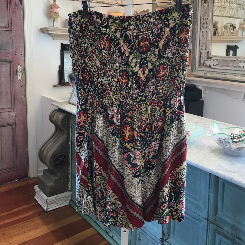 Strapless Print Romper