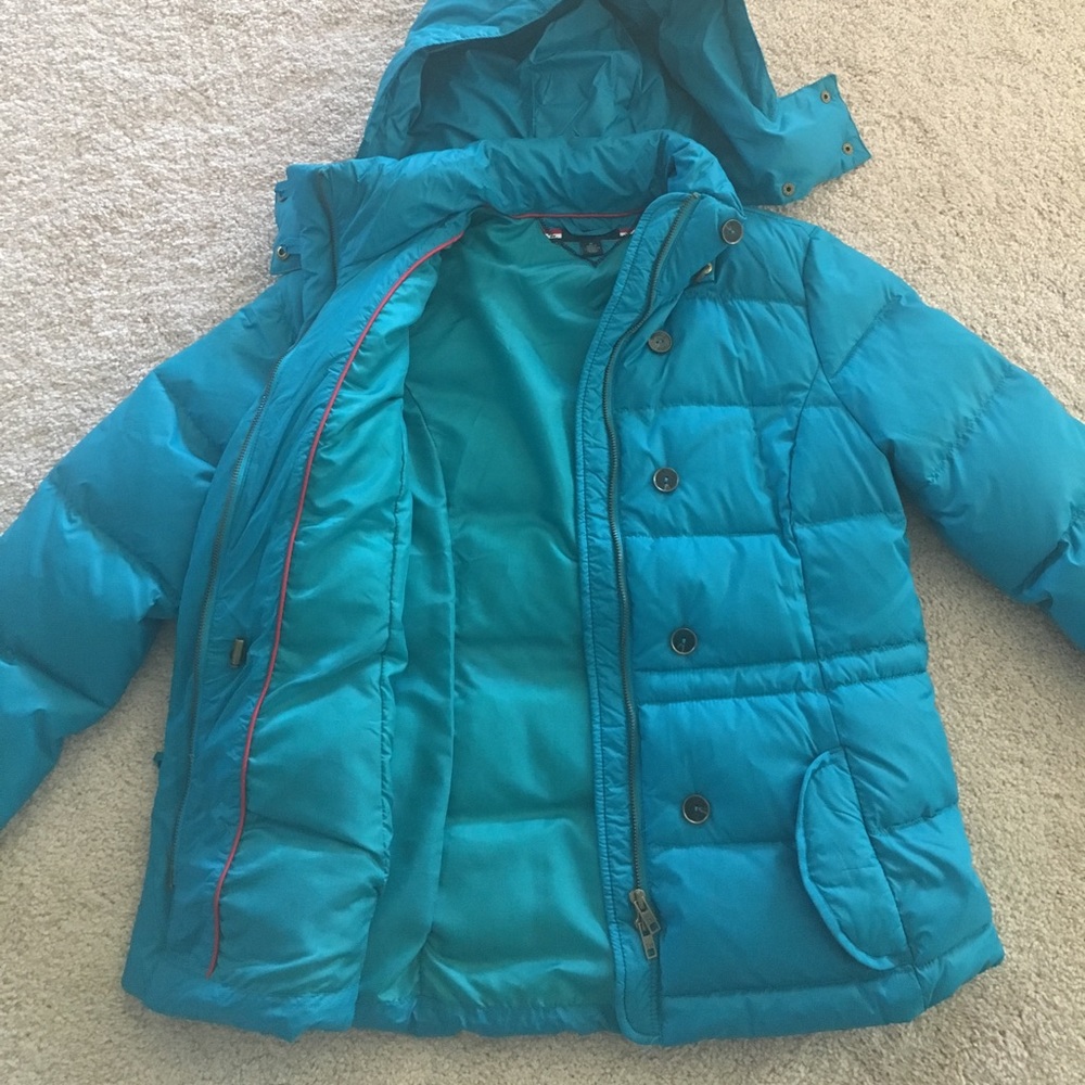 DOWN FEATHER Tommy Hilfiger Teal Seasonal Coat NWT