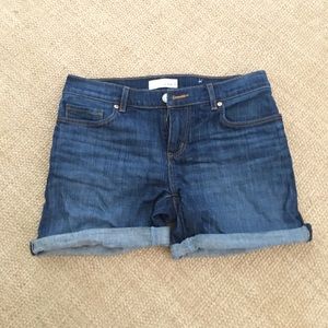 Rolled jean shorts