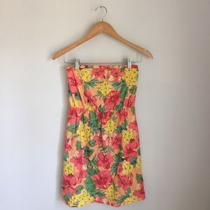 Strapless Tropical Dress