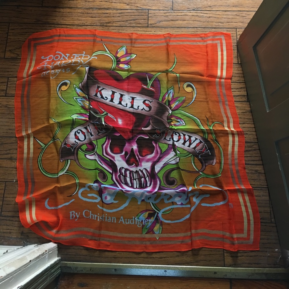 Ed Hardy silk scarf