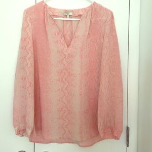 Joie - silk blouse, pastel pink and cream